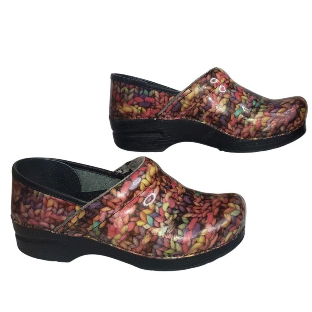 Dansko Shoes Womens Size EU 39 Multicolor Professional Patent Clogs Nursing Work